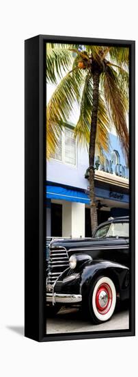 Classic Antique Car of Art Deco District - Park Central Hotel on Ocean Drive - Miami Beach-Philippe Hugonnard-Framed Stretched Canvas