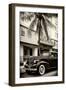 Classic Antique Car of Art Deco District - Park Central Hotel on Ocean Drive - Miami Beach-Philippe Hugonnard-Framed Photographic Print