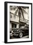 Classic Antique Car of Art Deco District - Park Central Hotel on Ocean Drive - Miami Beach-Philippe Hugonnard-Framed Photographic Print