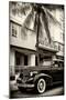 Classic Antique Car of Art Deco District - Park Central Hotel on Ocean Drive - Miami Beach-Philippe Hugonnard-Mounted Photographic Print