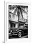 Classic Antique Car of Art Deco District - Park Central Hotel on Ocean Drive - Miami Beach-Philippe Hugonnard-Framed Photographic Print