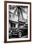 Classic Antique Car of Art Deco District - Park Central Hotel on Ocean Drive - Miami Beach-Philippe Hugonnard-Framed Photographic Print