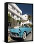 Classic Antique Thunderbird, Art Deco District, South Beach, Miami, Florida, USA-Richard Maschmeyer-Framed Stretched Canvas