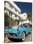 Classic Antique Thunderbird, Art Deco District, South Beach, Miami, Florida, USA-Richard Maschmeyer-Stretched Canvas