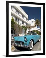 Classic Antique Thunderbird, Art Deco District, South Beach, Miami, Florida, USA-Richard Maschmeyer-Framed Photographic Print