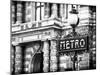 Classic Art, Metro Sign at the Louvre Metro Station, Paris, France-Philippe Hugonnard-Mounted Photographic Print