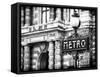 Classic Art, Metro Sign at the Louvre Metro Station, Paris, France-Philippe Hugonnard-Framed Stretched Canvas