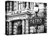 Classic Art, Metro Sign at the Louvre Metro Station, Paris, France-Philippe Hugonnard-Stretched Canvas