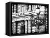 Classic Art, Metro Sign at the Louvre Metro Station, Paris, France-Philippe Hugonnard-Framed Stretched Canvas