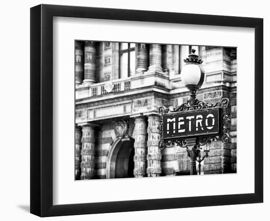 Classic Art, Metro Sign at the Louvre Metro Station, Paris, France-Philippe Hugonnard-Framed Photographic Print