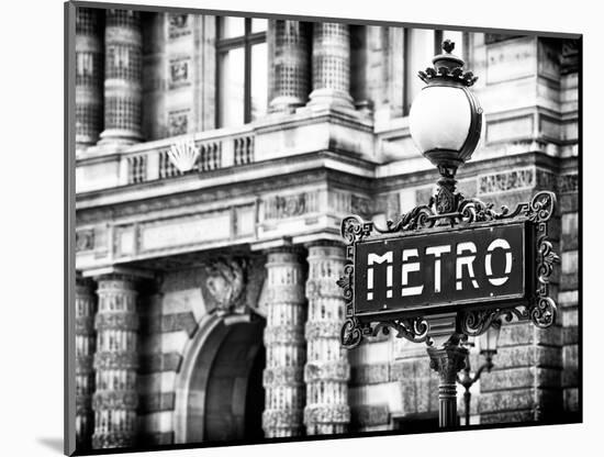 Classic Art, Metro Sign at the Louvre Metro Station, Paris, France-Philippe Hugonnard-Mounted Photographic Print
