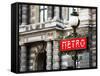 Classic Art, Metro Sign at the Louvre Metro Station, Paris, France-Philippe Hugonnard-Framed Stretched Canvas