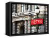 Classic Art, Metro Sign at the Louvre Metro Station, Paris, France-Philippe Hugonnard-Framed Stretched Canvas