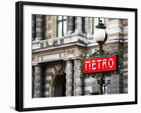 Classic Art, Metro Sign at the Louvre Metro Station, Paris, France-Philippe Hugonnard-Framed Photographic Print