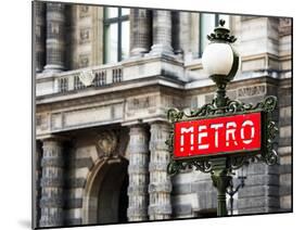 Classic Art, Metro Sign at the Louvre Metro Station, Paris, France-Philippe Hugonnard-Mounted Premium Photographic Print