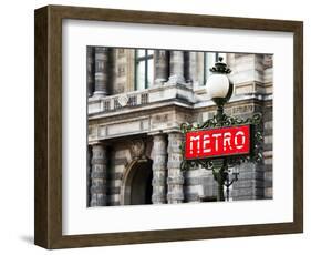 Classic Art, Metro Sign at the Louvre Metro Station, Paris, France-Philippe Hugonnard-Framed Photographic Print