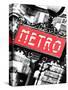 Classic Art, Metro Sign at the Louvre Metro Station, Paris, France-Philippe Hugonnard-Stretched Canvas