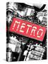 Classic Art, Metro Sign at the Louvre Metro Station, Paris, France-Philippe Hugonnard-Stretched Canvas