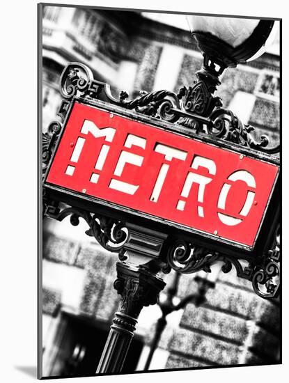 Classic Art, Metro Sign at the Louvre Metro Station, Paris, France-Philippe Hugonnard-Mounted Photographic Print