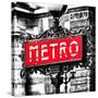 Classic Art, Metro Sign at the Louvre Metro Station, Paris, France-Philippe Hugonnard-Stretched Canvas