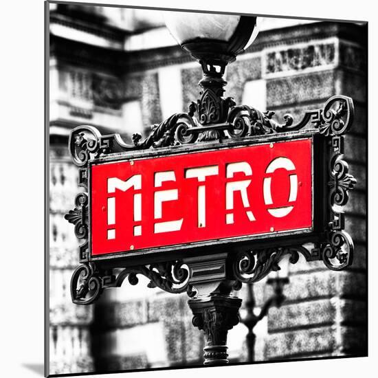 Classic Art, Metro Sign at the Louvre Metro Station, Paris, France-Philippe Hugonnard-Mounted Photographic Print