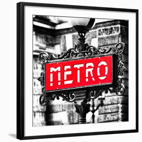 Classic Art, Metro Sign at the Louvre Metro Station, Paris, France-Philippe Hugonnard-Framed Photographic Print