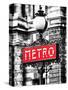 Classic Art, Metro Sign at the Louvre Metro Station, Paris, France-Philippe Hugonnard-Stretched Canvas