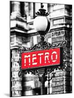 Classic Art, Metro Sign at the Louvre Metro Station, Paris, France-Philippe Hugonnard-Mounted Photographic Print