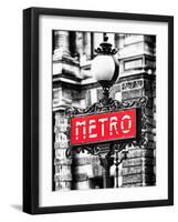 Classic Art, Metro Sign at the Louvre Metro Station, Paris, France-Philippe Hugonnard-Framed Photographic Print