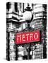 Classic Art, Metro Sign at the Louvre Metro Station, Paris, France-Philippe Hugonnard-Stretched Canvas