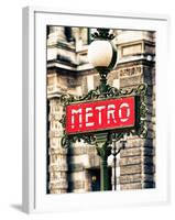 Classic Art, Metro Sign at the Louvre Metro Station, Paris, France-Philippe Hugonnard-Framed Premium Photographic Print