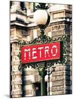 Classic Art, Metro Sign at the Louvre Metro Station, Paris, France-Philippe Hugonnard-Mounted Premium Photographic Print