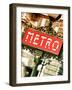 Classic Art, Metro Sign at the Louvre Metro Station, Paris, France-Philippe Hugonnard-Framed Photographic Print