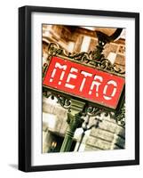 Classic Art, Metro Sign at the Louvre Metro Station, Paris, France-Philippe Hugonnard-Framed Photographic Print