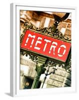 Classic Art, Metro Sign at the Louvre Metro Station, Paris, France-Philippe Hugonnard-Framed Premium Photographic Print