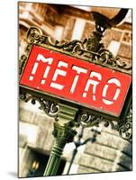 Classic Art, Metro Sign at the Louvre Metro Station, Paris, France-Philippe Hugonnard-Mounted Premium Photographic Print