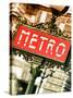 Classic Art, Metro Sign at the Louvre Metro Station, Paris, France-Philippe Hugonnard-Stretched Canvas