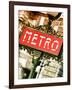 Classic Art, Metro Sign at the Louvre Metro Station, Paris, France-Philippe Hugonnard-Framed Photographic Print