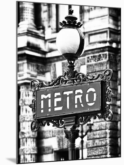 Classic Art, Metro Sign at the Louvre Metro Station, Paris, France-Philippe Hugonnard-Mounted Premium Photographic Print