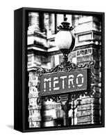 Classic Art, Metro Sign at the Louvre Metro Station, Paris, France-Philippe Hugonnard-Framed Stretched Canvas