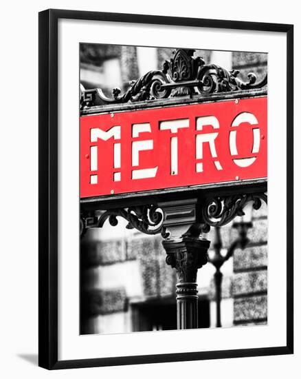 Classic Art, Metro Sign at the Louvre Metro Station, Paris, France-Philippe Hugonnard-Framed Photographic Print