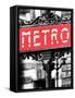 Classic Art, Metro Sign at the Louvre Metro Station, Paris, France-Philippe Hugonnard-Framed Stretched Canvas