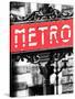 Classic Art, Metro Sign at the Louvre Metro Station, Paris, France-Philippe Hugonnard-Stretched Canvas