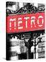 Classic Art, Metro Sign at the Louvre Metro Station, Paris, France-Philippe Hugonnard-Stretched Canvas