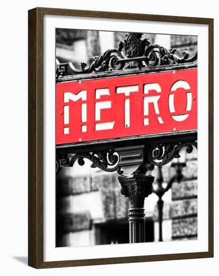 Classic Art, Metro Sign at the Louvre Metro Station, Paris, France-Philippe Hugonnard-Framed Premium Photographic Print