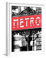 Classic Art, Metro Sign at the Louvre Metro Station, Paris, France-Philippe Hugonnard-Framed Premium Photographic Print