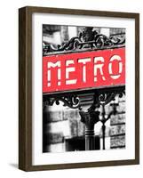 Classic Art, Metro Sign at the Louvre Metro Station, Paris, France-Philippe Hugonnard-Framed Photographic Print