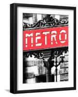 Classic Art, Metro Sign at the Louvre Metro Station, Paris, France-Philippe Hugonnard-Framed Photographic Print