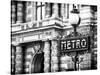 Classic Art, Metro Sign at the Louvre Metro Station, Paris, France-Philippe Hugonnard-Stretched Canvas