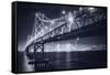 Classic Black and White Night in the City - San Francisco, California-Vincent James-Framed Stretched Canvas